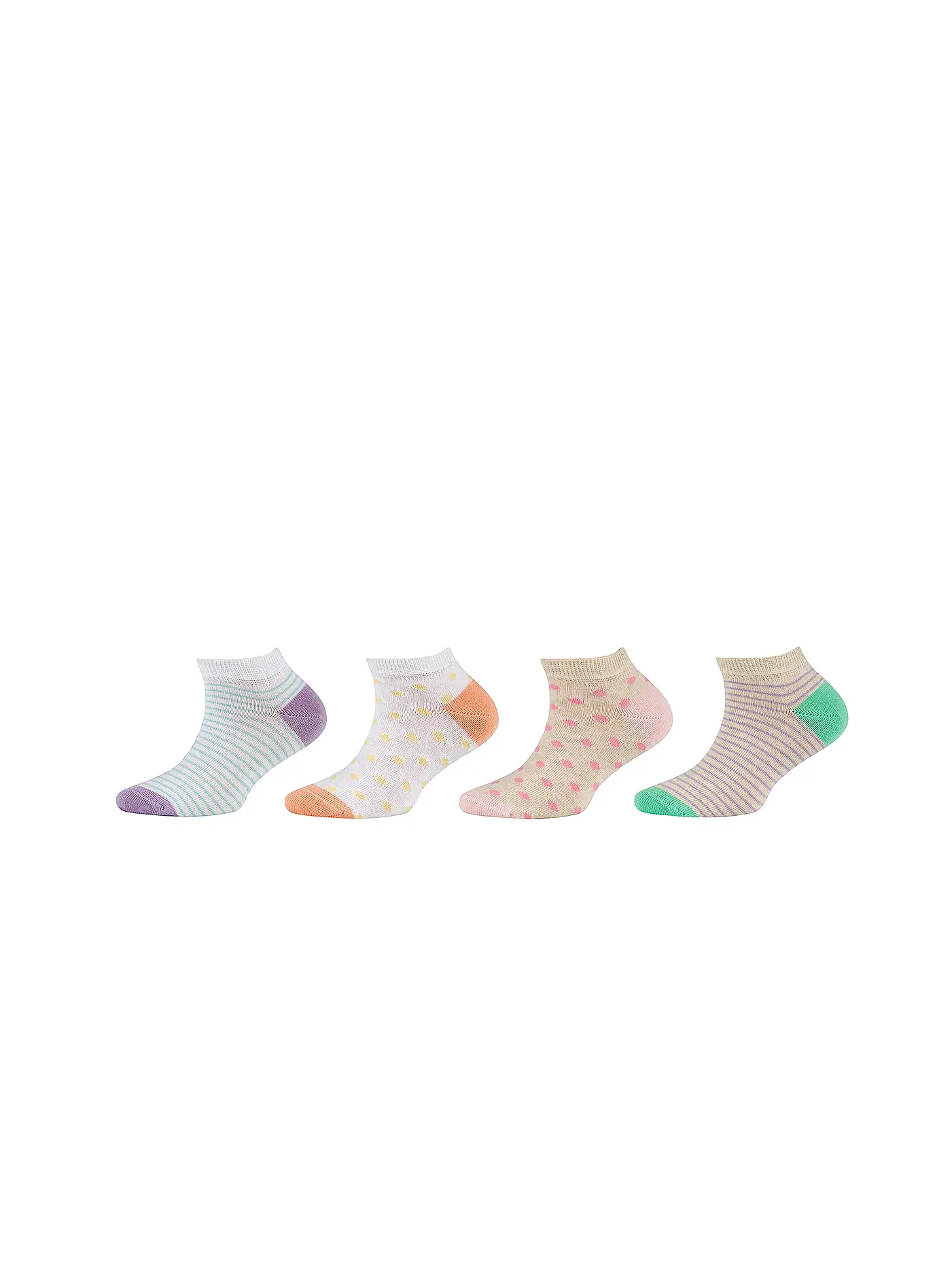 CAMANO | Mädchen Sneaker Socken 4er Pkg  white mix | 